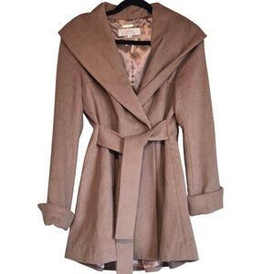 Trina Turk Wool Women's Coat Tan